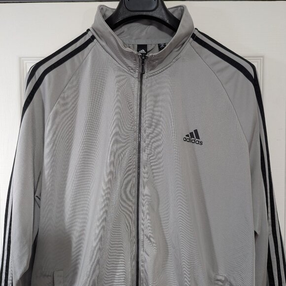 Adidas 3 Stripe Full Zip Track Jacket Grey - Size XL - Picture 1 of 11